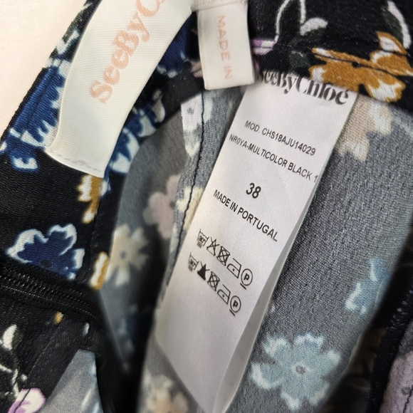 See by Chloé Floral Print Midi Length asymmetrical Skirt - Picture 8 of 13